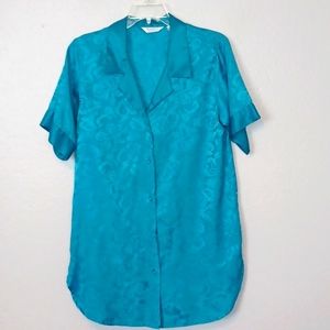 Vintage Romantic Moods Teal Nightgown